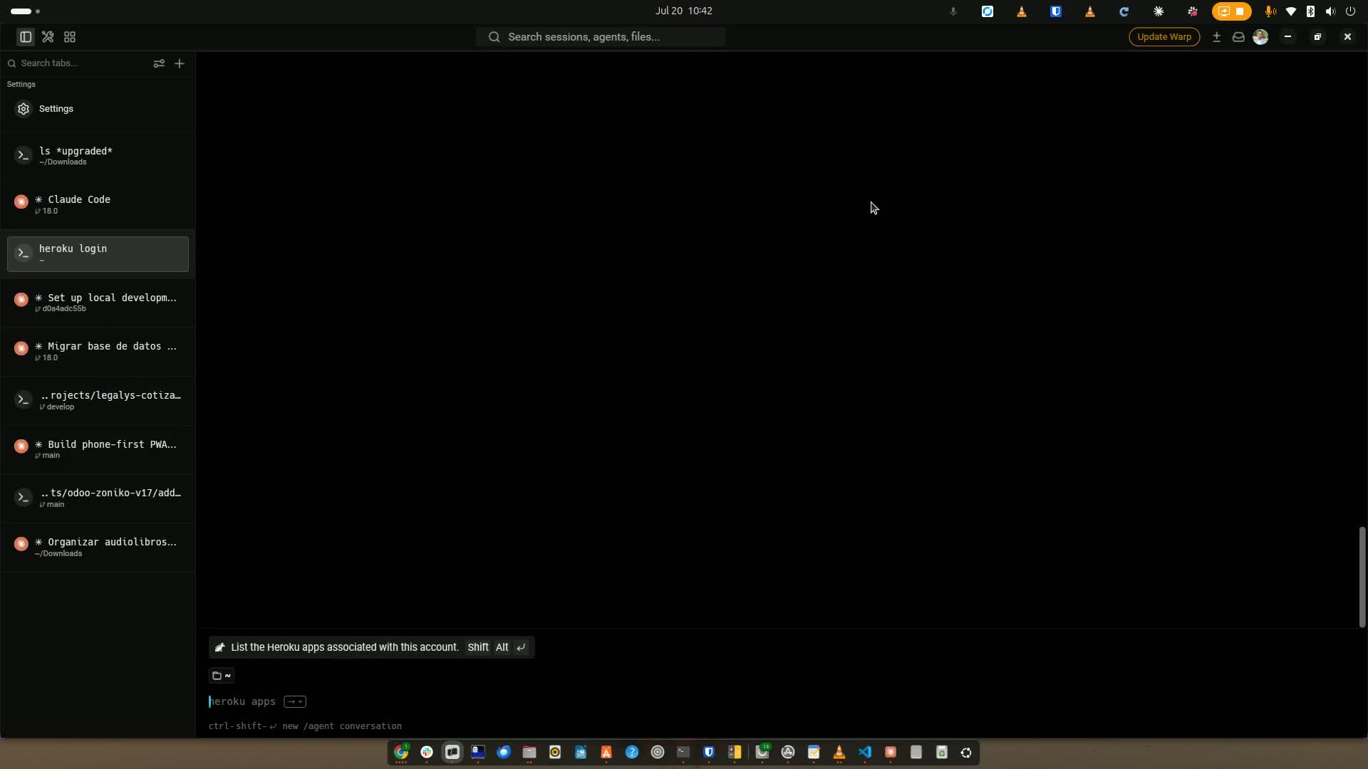 Captura del backup de producción