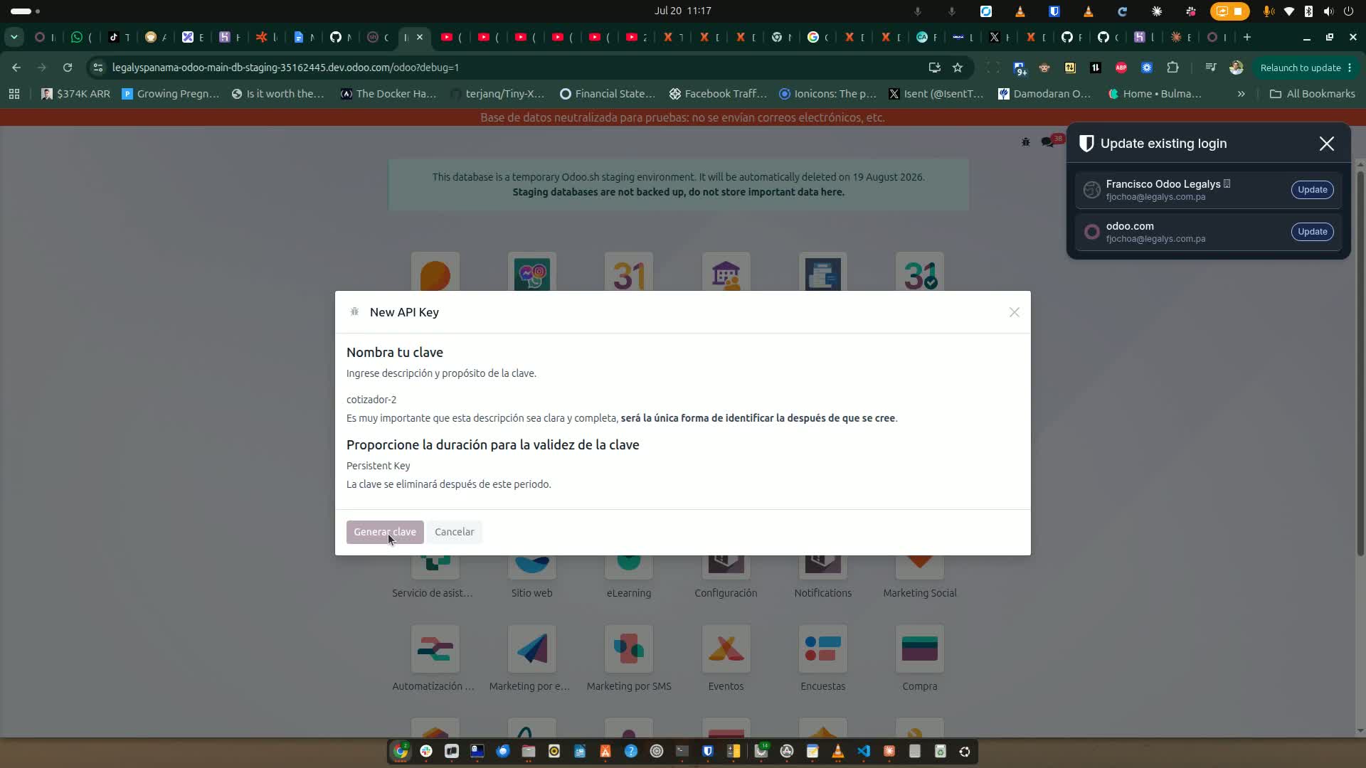 Generación de la API Key